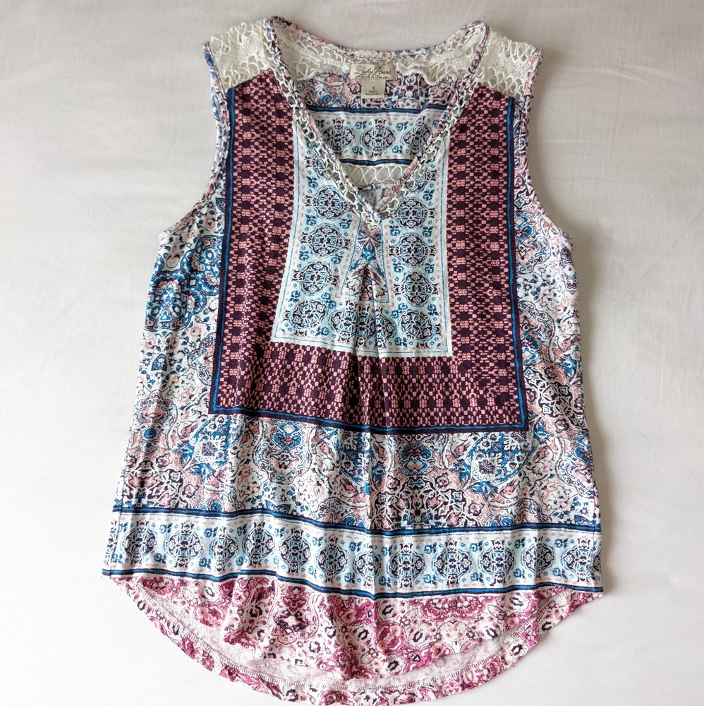 Lucky Brand Sleeveless Boho Top - Picture 1 of 7